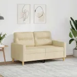 Canapea cu 2 locuri, crem, 120 cm, material textil GartenMobel Dekor