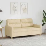 Canapea cu 2 locuri, crem, 140 cm, material textil GartenMobel Dekor