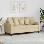 Canapea cu 2 locuri, crem, 140 cm, material textil GartenMobel Dekor