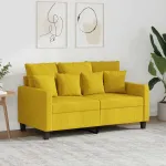 Canapea cu 2 locuri, galben deschis, 120 cm, material textil GartenMobel Dekor