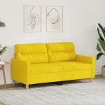Canapea cu 2 locuri, galben deschis, 140 cm, material textil GartenMobel Dekor