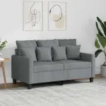 Canapea cu 2 locuri, gri deschis, 120 cm, material textil GartenMobel Dekor