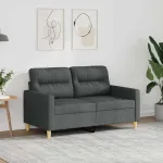 Canapea cu 2 locuri, gri închis, 120 cm, material textil GartenMobel Dekor