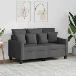Canapea cu 2 locuri, gri închis, 120 cm, material textil GartenMobel Dekor