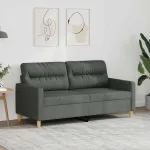 Canapea cu 2 locuri, gri închis, 140 cm, material textil GartenMobel Dekor