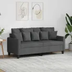 Canapea cu 2 locuri, gri închis, 140 cm, material textil GartenMobel Dekor