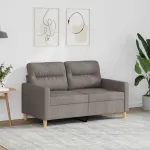 Canapea cu 2 locuri, gri taupe, 120 cm, material textil GartenMobel Dekor