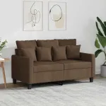 Canapea cu 2 locuri, maro, 120 cm, material textil GartenMobel Dekor