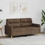 Canapea cu 2 locuri, maro, 140 cm, material textil GartenMobel Dekor