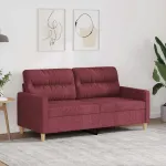 Canapea cu 2 locuri, roșu vin, 140 cm, material textil GartenMobel Dekor