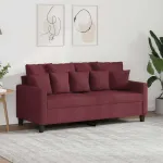 Canapea cu 2 locuri, roșu vin, 140 cm, material textil GartenMobel Dekor