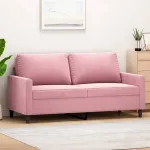 Canapea cu 2 locuri, roz, 140 cm, catifea GartenMobel Dekor
