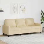 Canapea cu 3 locuri, crem, 180 cm, material textil GartenMobel Dekor