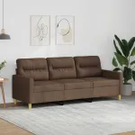 Canapea cu 3 locuri, maro, 180 cm, material textil GartenMobel Dekor