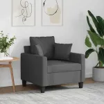 Fotoliu canapea, gri închis, 60 cm, material textil GartenMobel Dekor