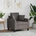 Fotoliu canapea, gri taupe, 60 cm, material textil GartenMobel Dekor
