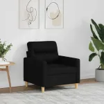 Fotoliu canapea, negru, 60 cm, material textil GartenMobel Dekor