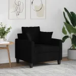 Fotoliu canapea, negru, 60 cm, material textil GartenMobel Dekor