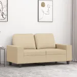 Canapea cu 2 locuri, crem, 120 cm, material textil GartenMobel Dekor
