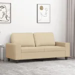 Canapea cu 2 locuri, crem, 140 cm, material textil GartenMobel Dekor