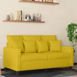 Canapea cu 2 locuri, galben, 120 cm, catifea GartenMobel Dekor