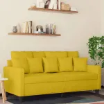 Canapea cu 2 locuri, galben, 140 cm, catifea GartenMobel Dekor
