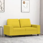 Canapea cu 2 locuri, galben deschis, 120 cm, material textil GartenMobel Dekor