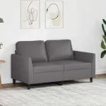 Canapea cu 2 locuri, gri, 120 cm, piele ecologică GartenMobel Dekor