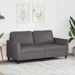 Canapea cu 2 locuri, gri, 140 cm, piele ecologică GartenMobel Dekor