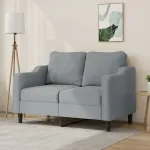 Canapea cu 2 locuri, gri deschis, 120 cm, material textil GartenMobel Dekor
