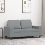 Canapea cu 2 locuri, gri deschis, 120 cm, material textil GartenMobel Dekor