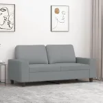 Canapea cu 2 locuri, gri deschis, 140 cm, material textil GartenMobel Dekor