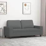 Canapea cu 2 locuri, gri închis, 140 cm, material textil GartenMobel Dekor