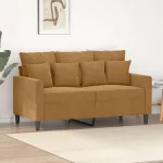 Canapea cu 2 locuri, maro, 120 cm, catifea GartenMobel Dekor