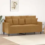 Canapea cu 2 locuri, maro, 140 cm, catifea GartenMobel Dekor