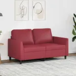 Canapea cu 2 locuri, roșu vin, 120 cm, material textil GartenMobel Dekor