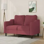 Canapea cu 2 locuri, roșu vin, 120 cm, material textil GartenMobel Dekor