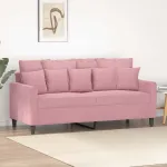 Canapea cu 2 locuri, roz, 140 cm, catifea GartenMobel Dekor