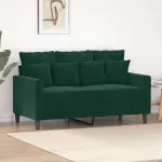 Canapea cu 2 locuri, verde închis, 120 cm, catifea GartenMobel Dekor