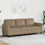 Canapea cu 3 locuri, cappuccino, 180 cm, piele ecologică GartenMobel Dekor