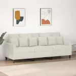 Canapea cu 3 locuri, crem, 180 cm, catifea GartenMobel Dekor