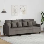 Canapea cu 3 locuri, taupe, 180 cm, material textil GartenMobel Dekor