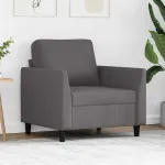 Canapea de o persoană, gri, 60 cm, piele ecologică GartenMobel Dekor