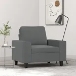 Fotoliu canapea, gri închis, 60 cm, material textil GartenMobel Dekor