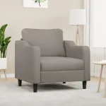 Fotoliu canapea, gri taupe, 60 cm, material textil GartenMobel Dekor