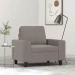 Fotoliu canapea, gri taupe, 60 cm, material textil GartenMobel Dekor
