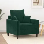 Fotoliu canapea, verde închis, 60 cm, catifea GartenMobel Dekor