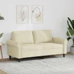 Canapea cu 2 locuri, crem, 140 cm, piele ecologică GartenMobel Dekor