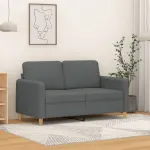 Canapea cu 2 locuri, gri închis, 120 cm, material textil GartenMobel Dekor