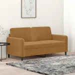 Canapea cu 2 locuri, maro, 140 cm, catifea GartenMobel Dekor